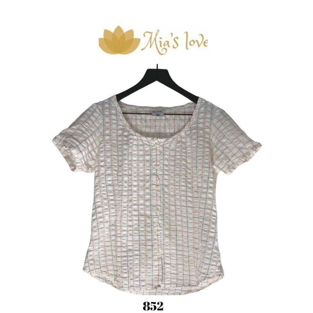 Columbia, Blouse for women, Size S, 100% cotton, short sleeve.